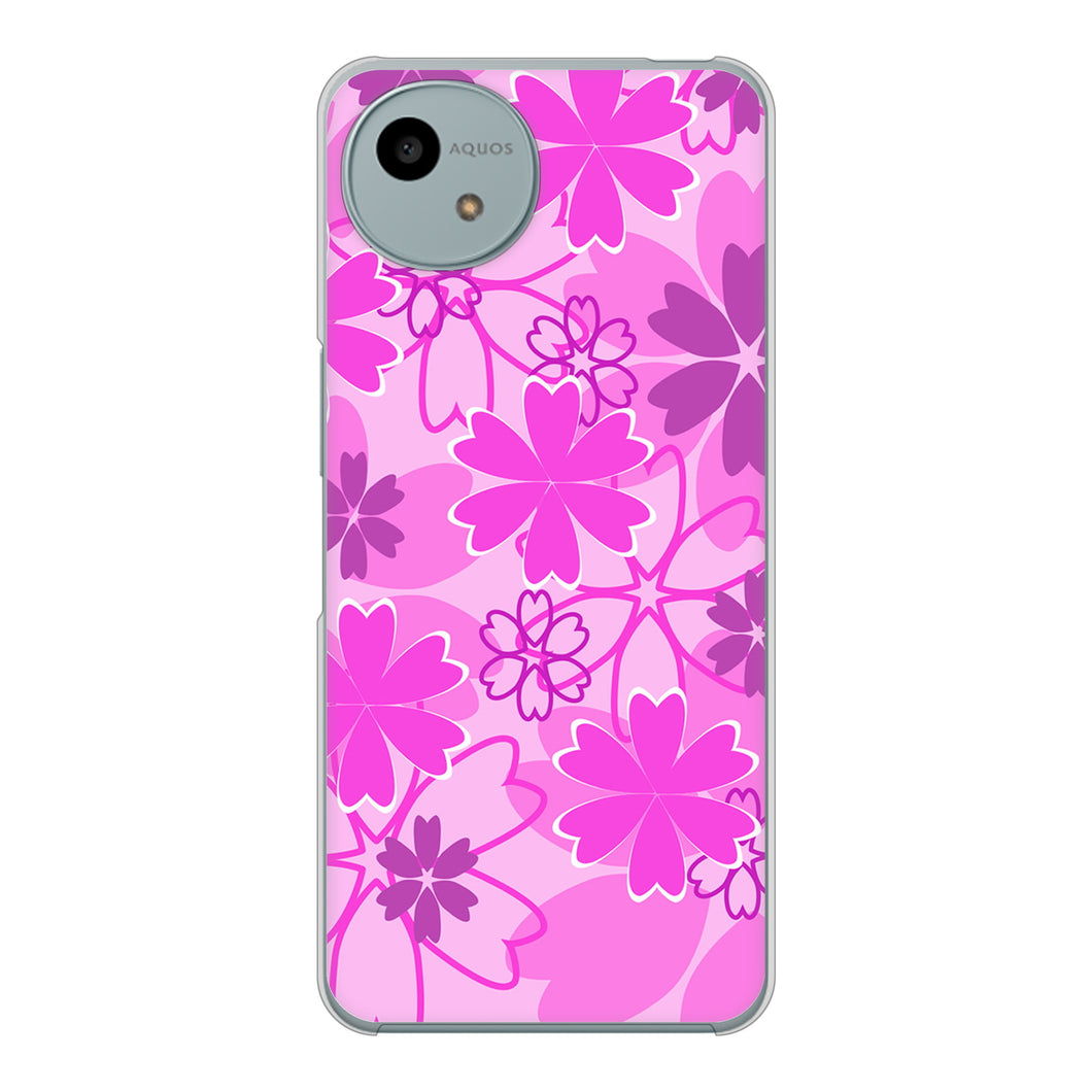 AQUOS wish4 SH-52E docomo 高画質仕上げ 背面印刷 ハードケース重なり合う花