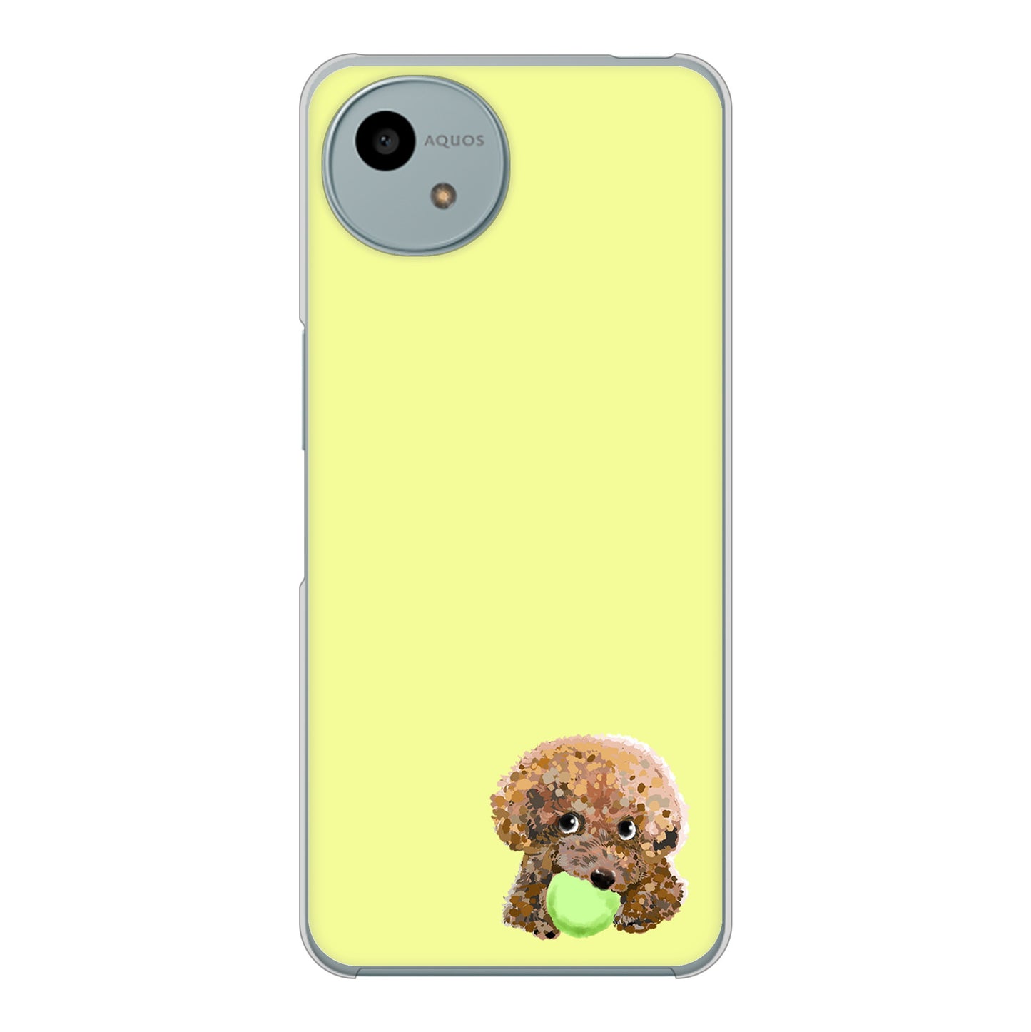 AQUOS wish4 SH-52E docomo 高画質仕上げ 背面印刷 ハードケーストイプードル&ボール