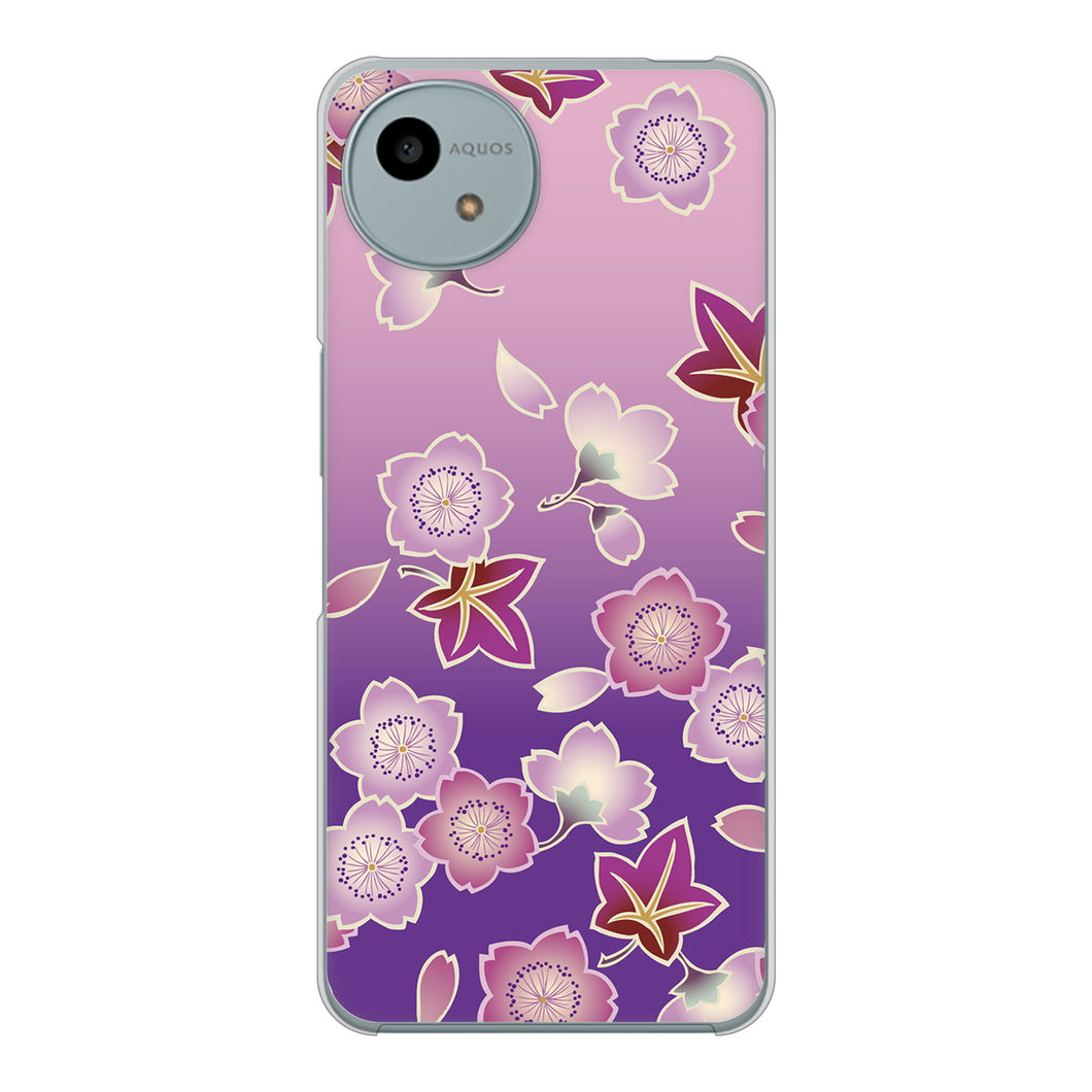 AQUOS wish4 SH-52E docomo 高画質仕上げ 背面印刷 ハードケース和花柄