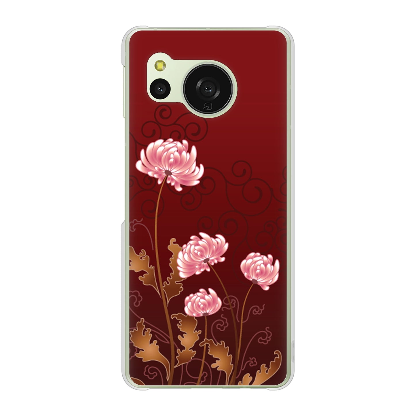 AQUOS sense8 SH-54D docomo 高画質仕上げ 背面印刷 ハードケース 【375 優美な菊】