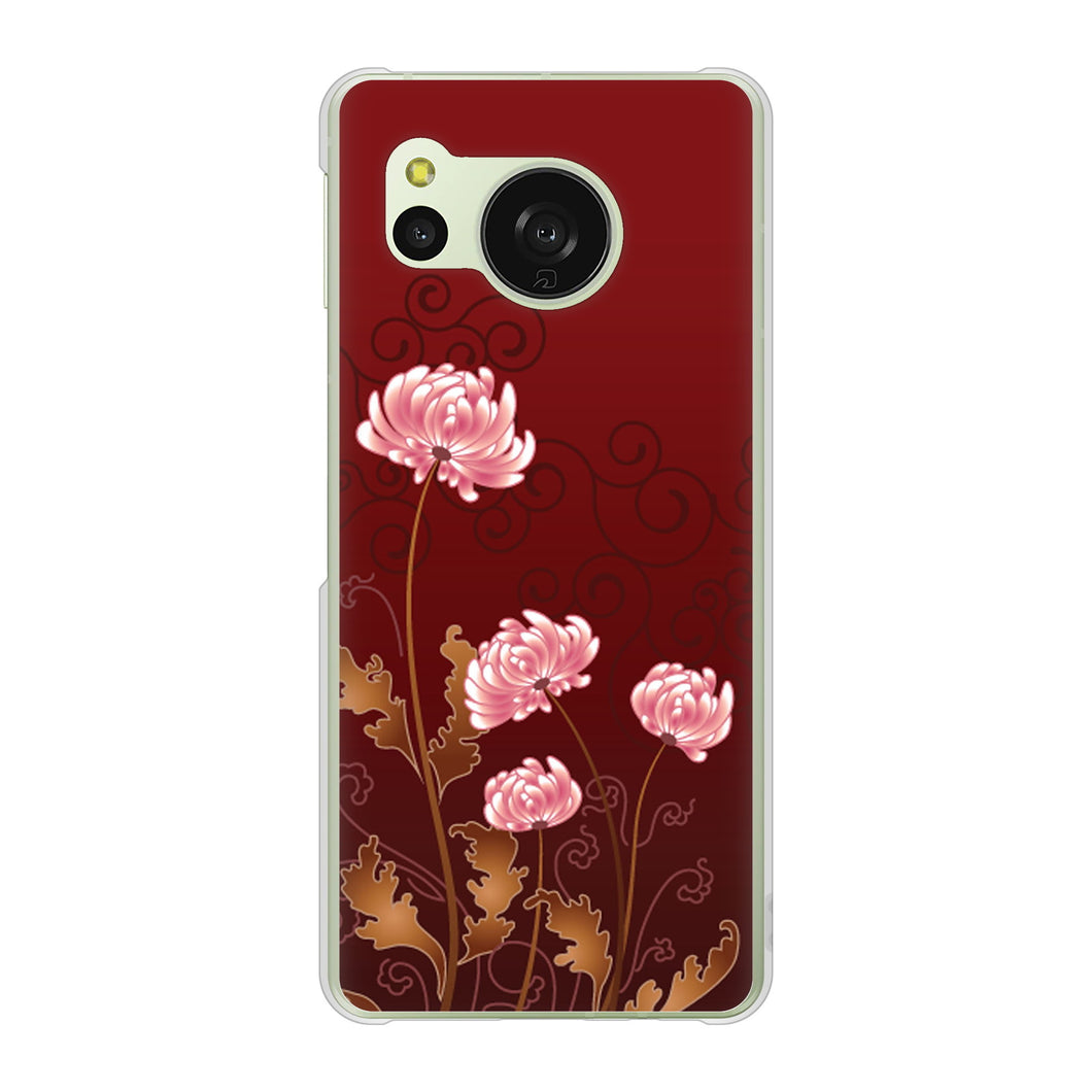 AQUOS sense8 SH-54D docomo 高画質仕上げ 背面印刷 ハードケース 【375 優美な菊】