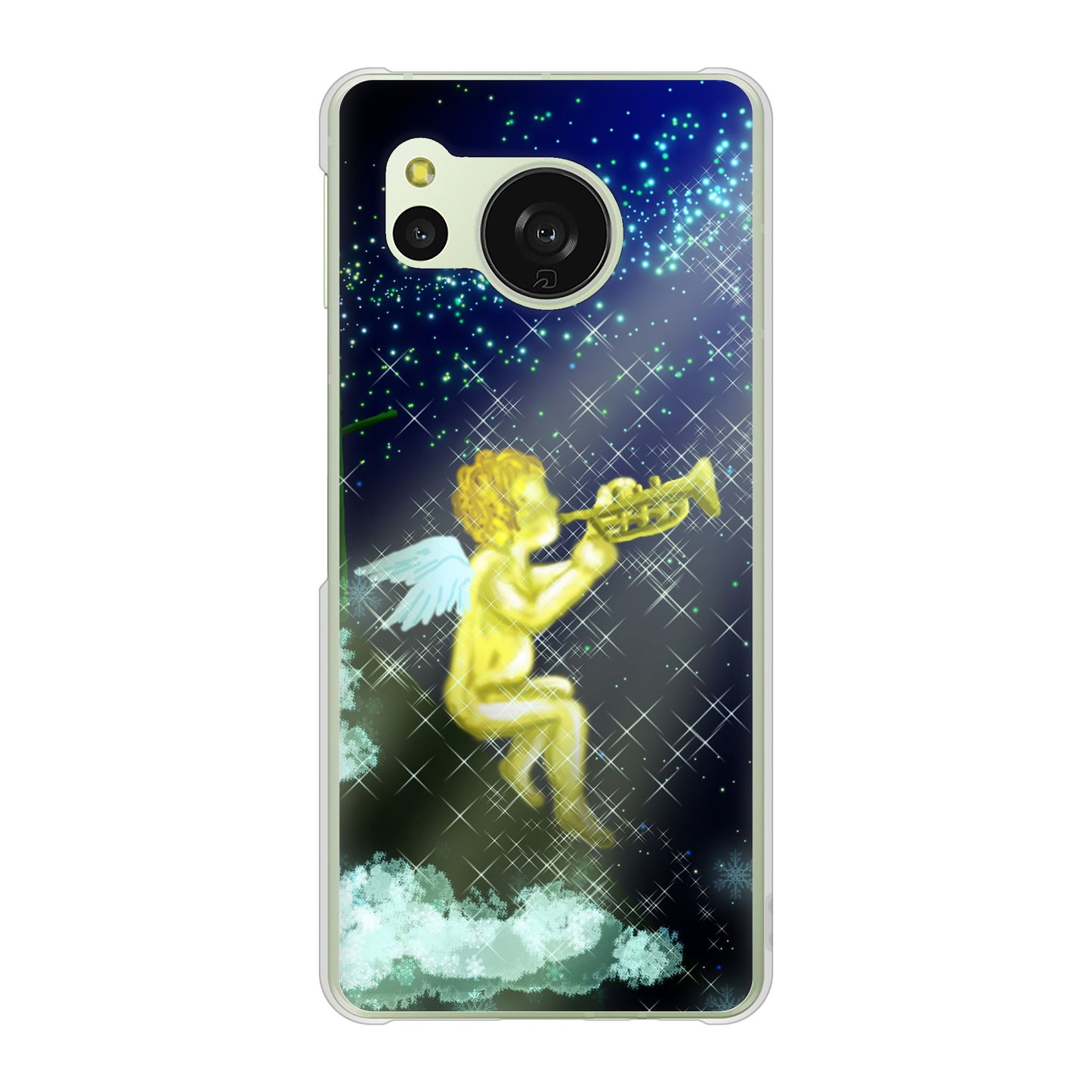 AQUOS sense8 SH-54D docomo 高画質仕上げ 背面印刷 ハードケース 【1248 天使の演奏】