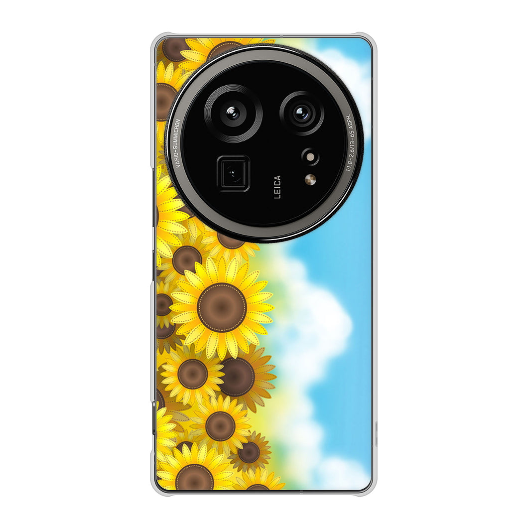 AQUOS R9 pro SH-54E docomo 高画質仕上げ 背面印刷 ハードケース 【148 ひまわり畑】