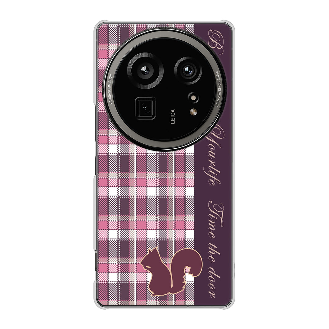 AQUOS R9 pro SH-54E docomo 高画質仕上げ 背面印刷 ハードケースピンクチェック