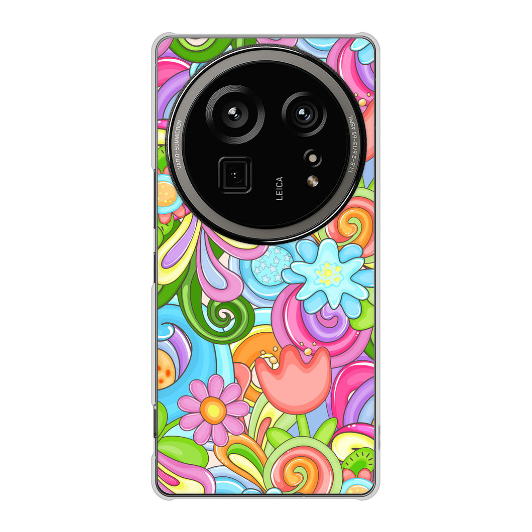 AQUOS R9 pro SH-54E docomo 高画質仕上げ 背面印刷 ハードケース 【713 ミラクルフラワー】