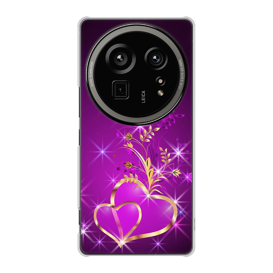 AQUOS R9 pro SH-54E docomo 高画質仕上げ 背面印刷 ハードケースきらめきハート