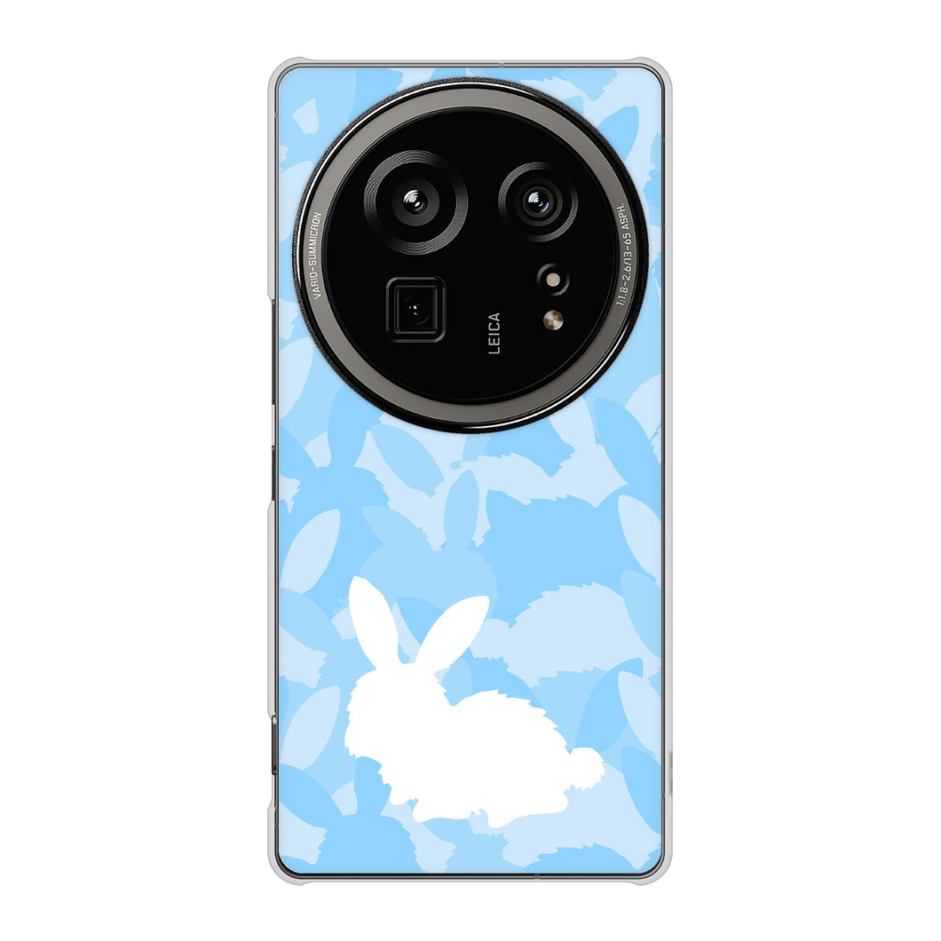 AQUOS R9 pro SH-54E docomo 高画質仕上げ 背面印刷 ハードケースむかいあぐる うさぎ迷彩風