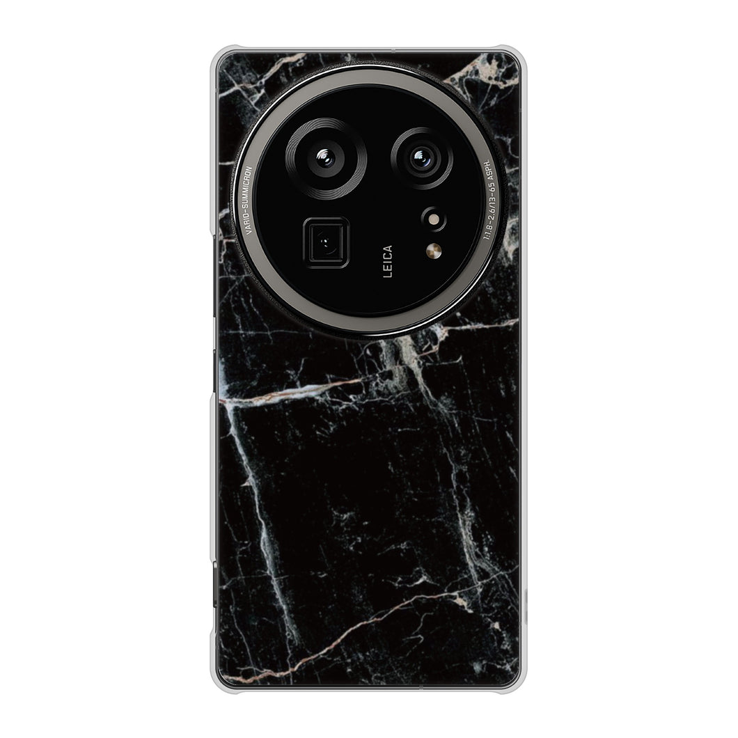 AQUOS R9 pro SH-54E docomo 高画質仕上げ 背面印刷 ハードケース大理石BK