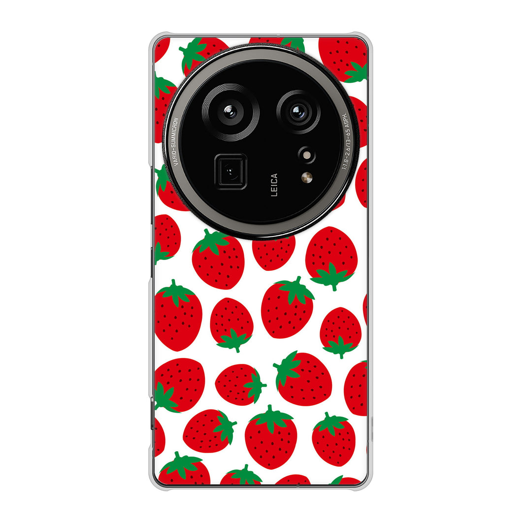 AQUOS R9 pro SH-54E docomo 高画質仕上げ 背面印刷 ハードケース小さいイチゴ模様