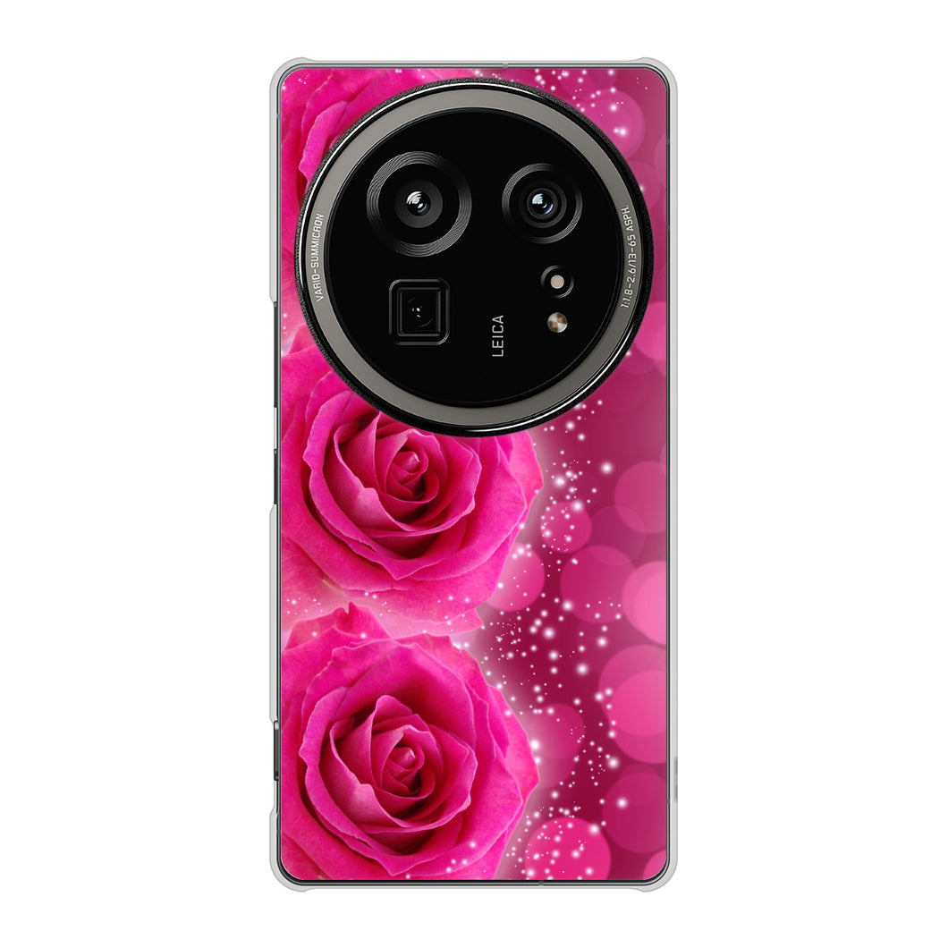 AQUOS R9 pro SH-54E docomo 高画質仕上げ 背面印刷 ハードケース 【VA815 3連のバラ】