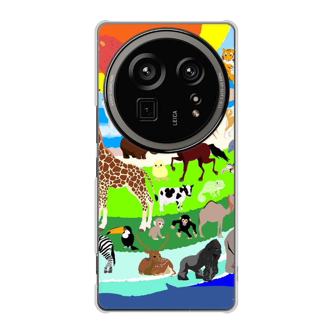 AQUOS R9 pro SH-54E docomo 高画質仕上げ 背面印刷 ハードケース 【YJ201 アニマルプラネット】