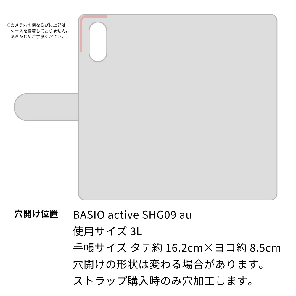BASIO active SHG09 au イタリアンレザー・シンプルタイプ手帳型ケース 耐衝撃