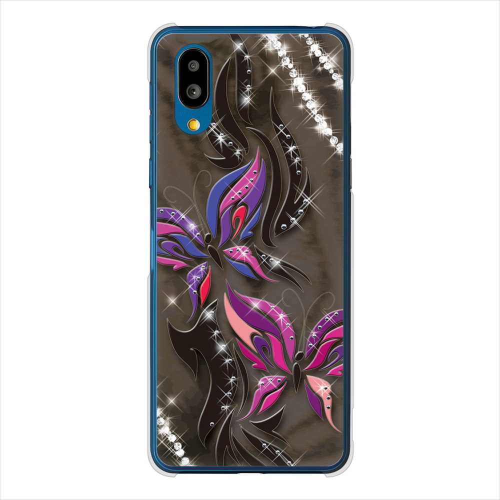 BASIO active SHG09 au 高画質仕上げ 背面印刷 ハードケース 【1164 キラめくストーンと蝶】