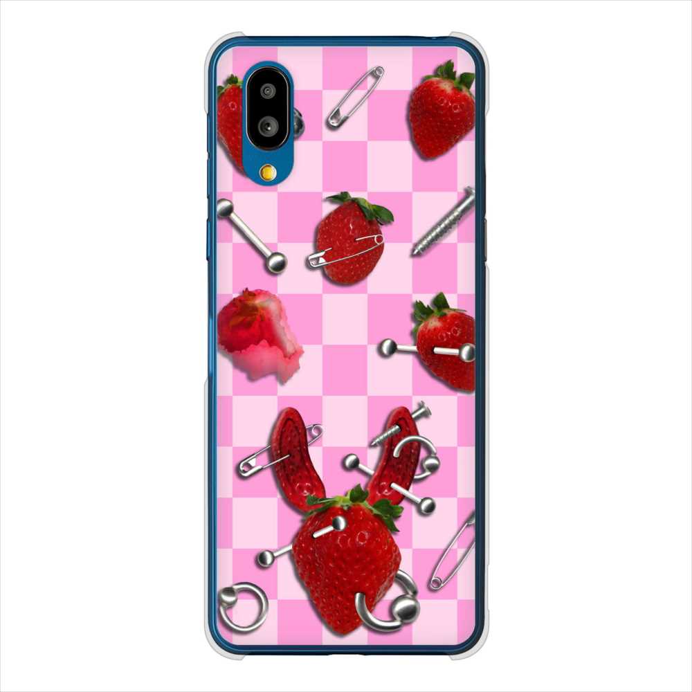 BASIO active SHG09 au 高画質仕上げ 背面印刷 ハードケースむかいあぐる 苺パンク