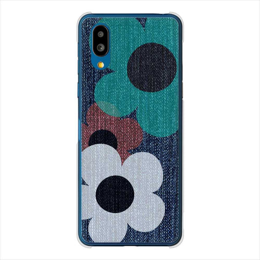 BASIO active SHG09 au 高画質仕上げ 背面印刷 ハードケース 【EK869 ルーズフラワーinデニム風】