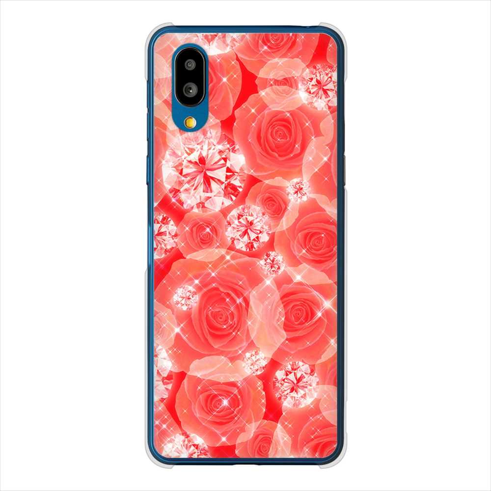 BASIO active SHG09 au 高画質仕上げ 背面印刷 ハードケース 【VA816 ダイヤモンドとバラ】