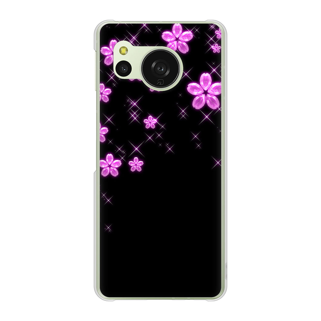 AQUOS sense8 SHG11 au 高画質仕上げ 背面印刷 ハードケース 【019 桜クリスタル】