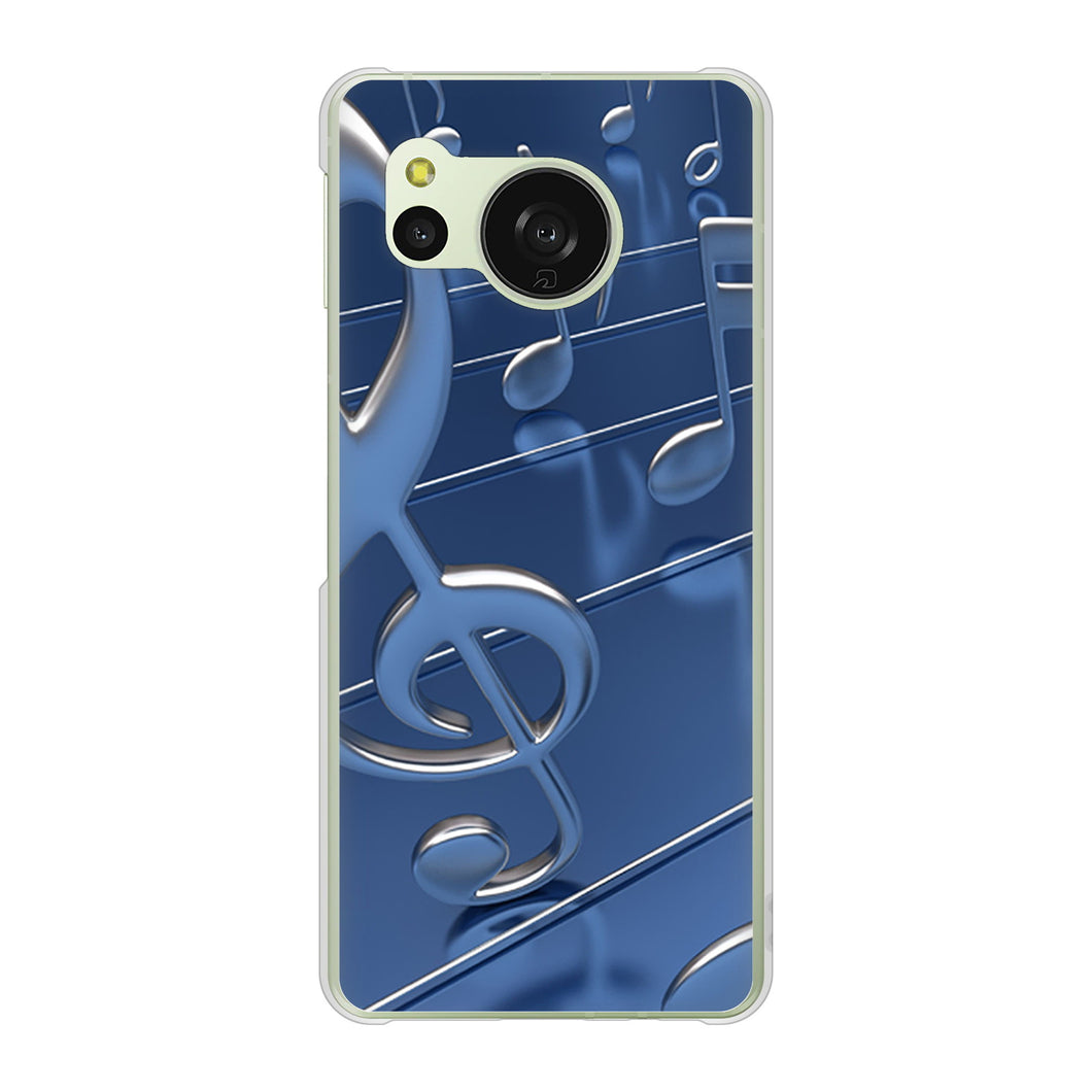 AQUOS sense8 SHG11 au 高画質仕上げ 背面印刷 ハードケース音符