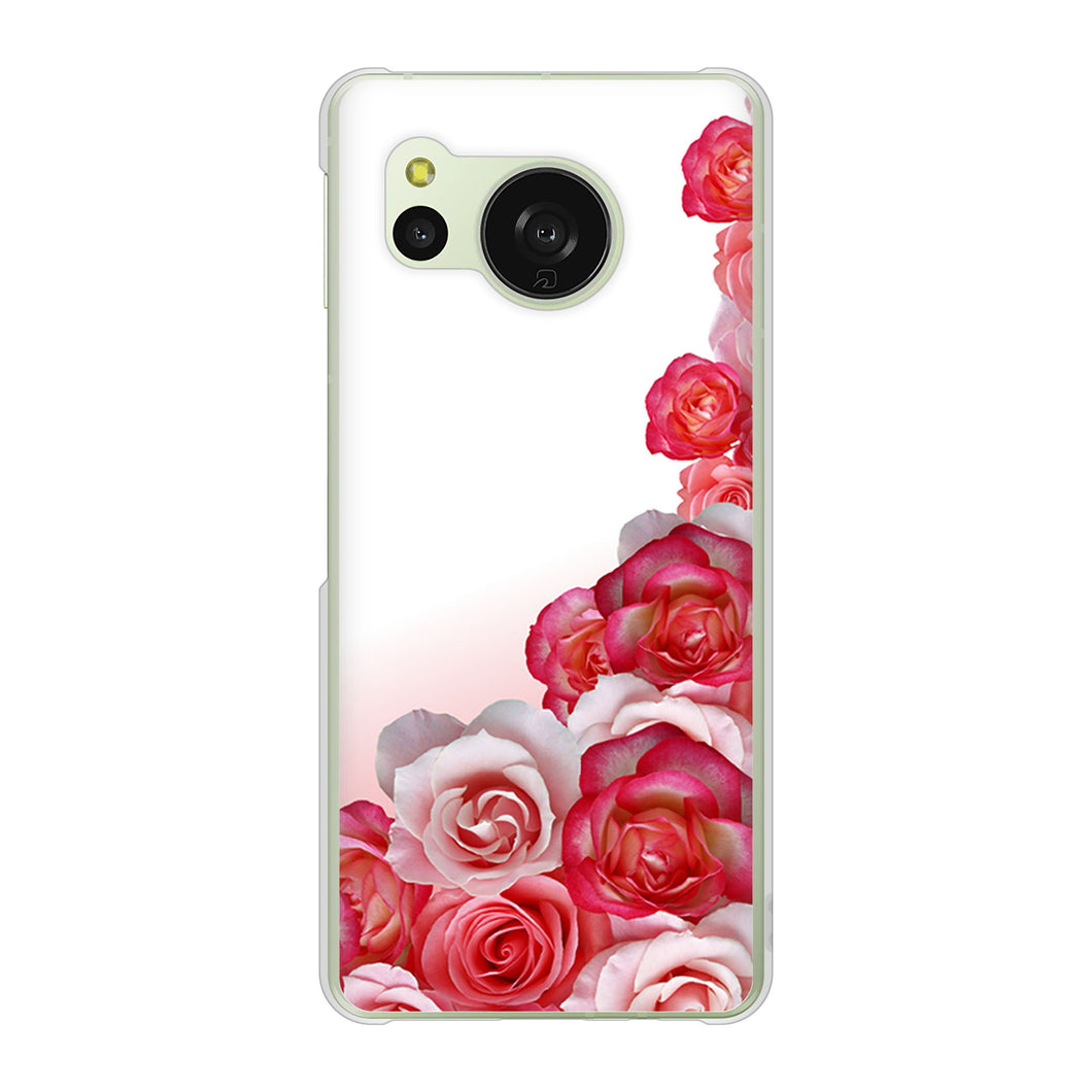 AQUOS sense8 SHG11 au 高画質仕上げ 背面印刷 ハードケースロマンチックなバラ