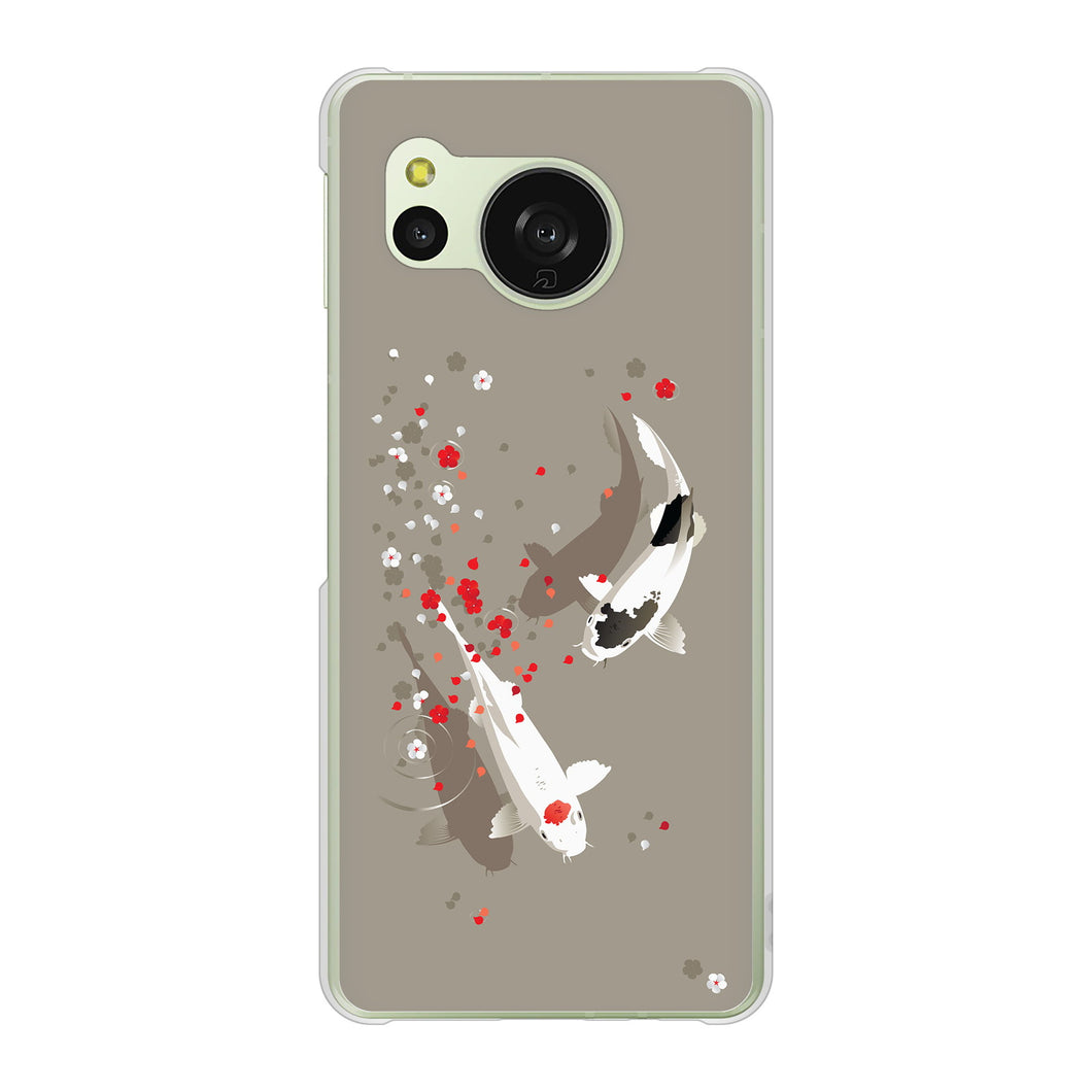 AQUOS sense8 SHG11 au 高画質仕上げ 背面印刷 ハードケース 【367 よりそう鯉】