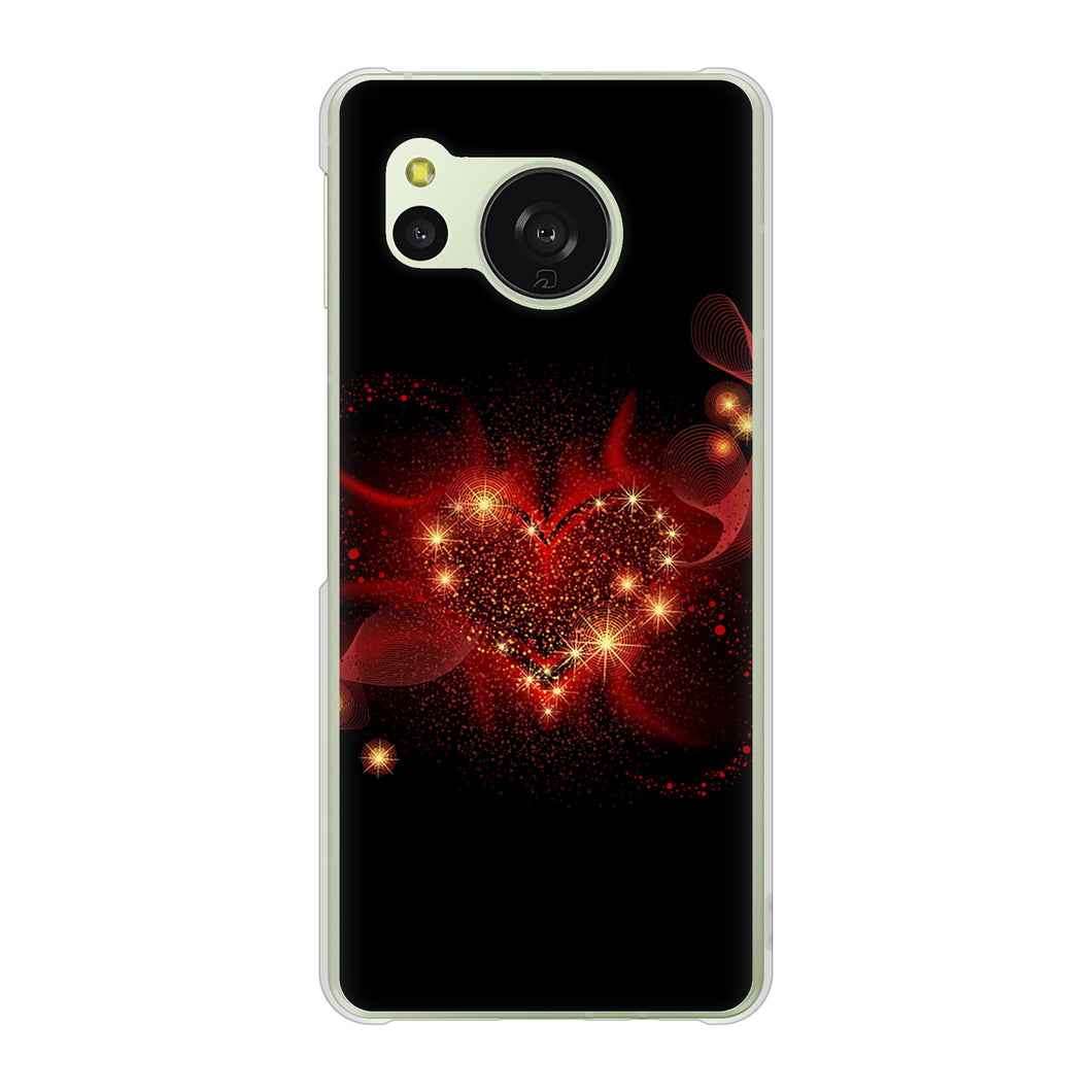 AQUOS sense8 SHG11 au 高画質仕上げ 背面印刷 ハードケースきらめきハート