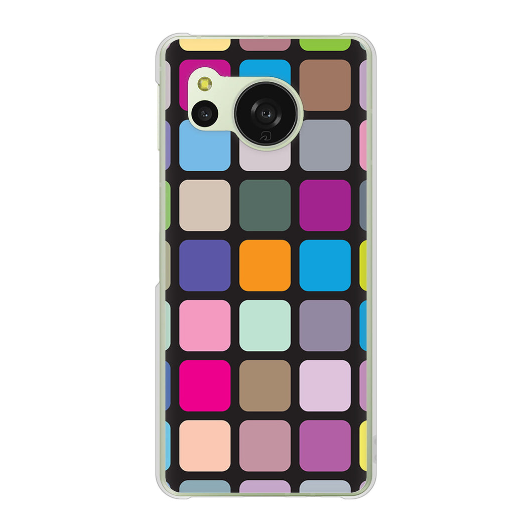 AQUOS sense8 SHG11 au 高画質仕上げ 背面印刷 ハードケース 【509 カラースクエア】