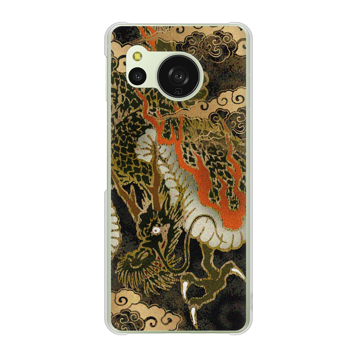 AQUOS sense8 SHG11 au 高画質仕上げ 背面印刷 ハードケース 【558 いかずちを纏う龍】
