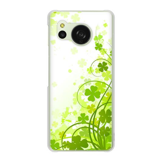 AQUOS sense8 SHG11 au 高画質仕上げ 背面印刷 ハードケース 【565 四葉のクローバー】