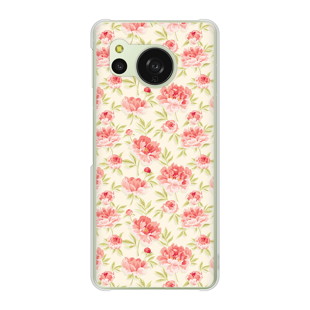 AQUOS sense8 SHG11 au 高画質仕上げ 背面印刷 ハードケース北欧の小花