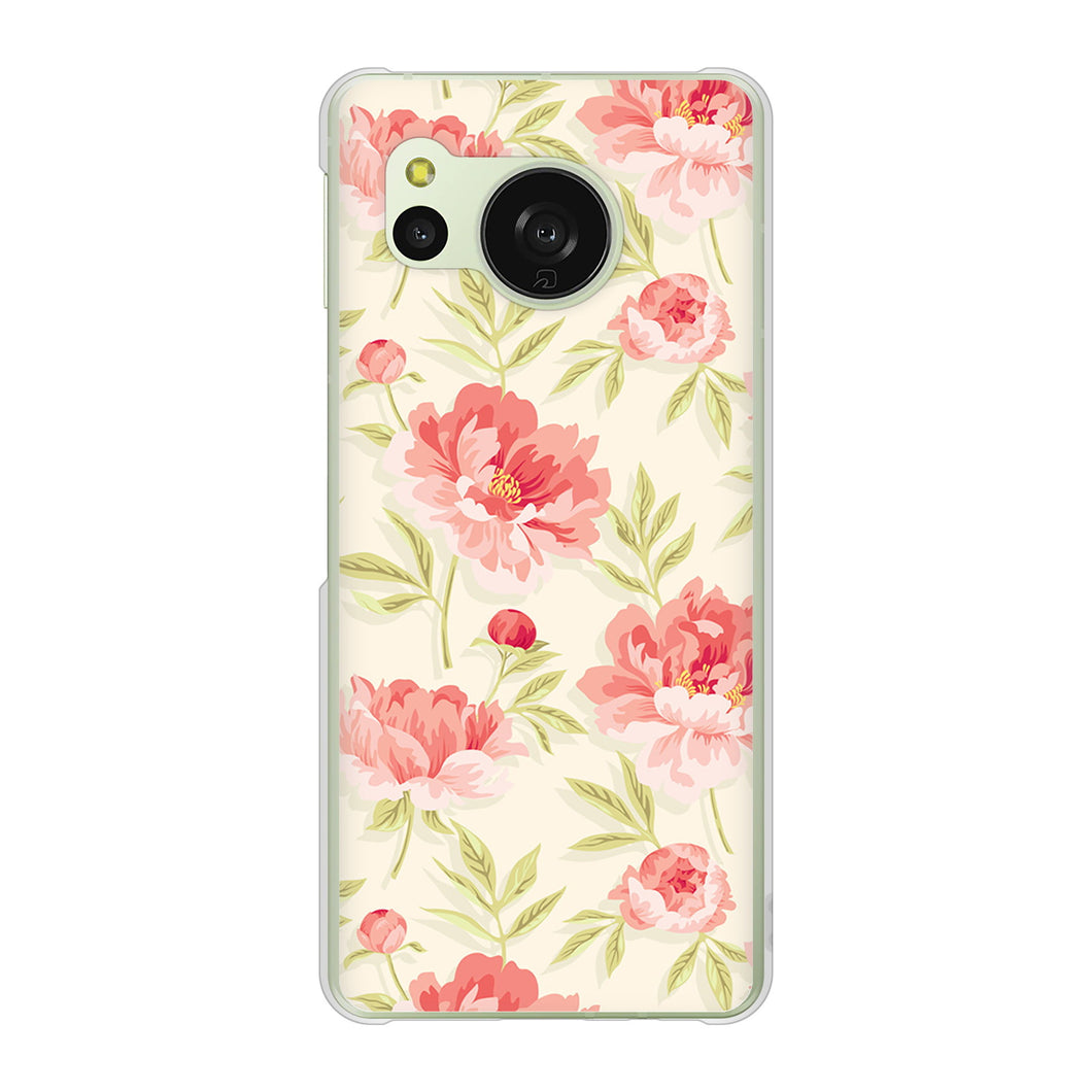 AQUOS sense8 SHG11 au 高画質仕上げ 背面印刷 ハードケース北欧の小花