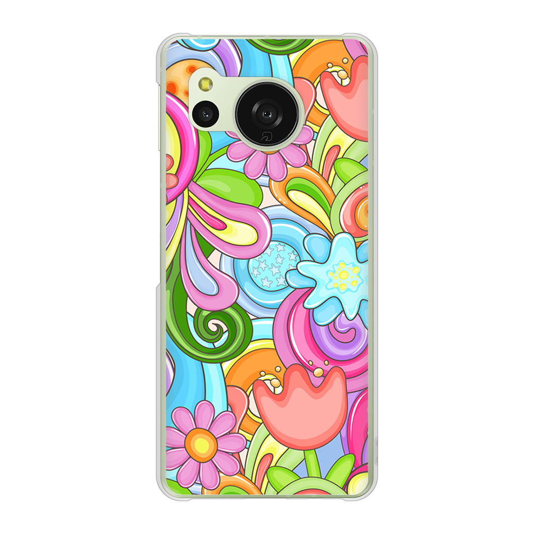 AQUOS sense8 SHG11 au 高画質仕上げ 背面印刷 ハードケース 【713 ミラクルフラワー】