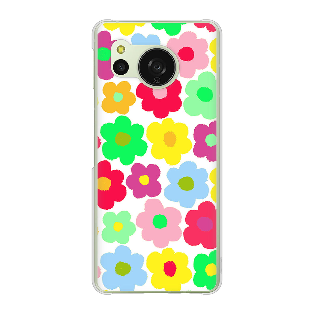 AQUOS sense8 SHG11 au 高画質仕上げ 背面印刷 ハードケースルーズフラワー