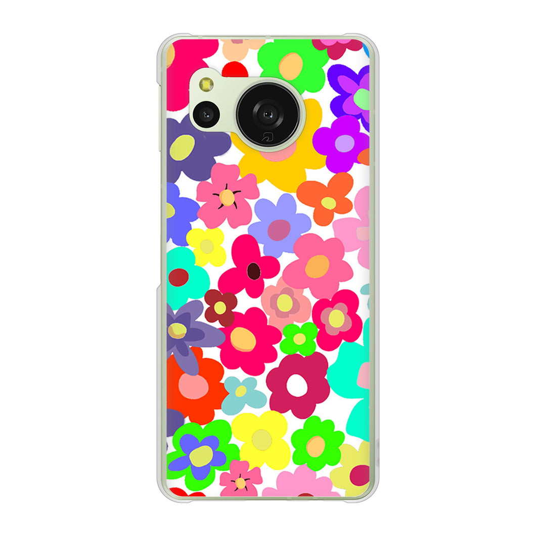 AQUOS sense8 SHG11 au 高画質仕上げ 背面印刷 ハードケースルーズフラワー