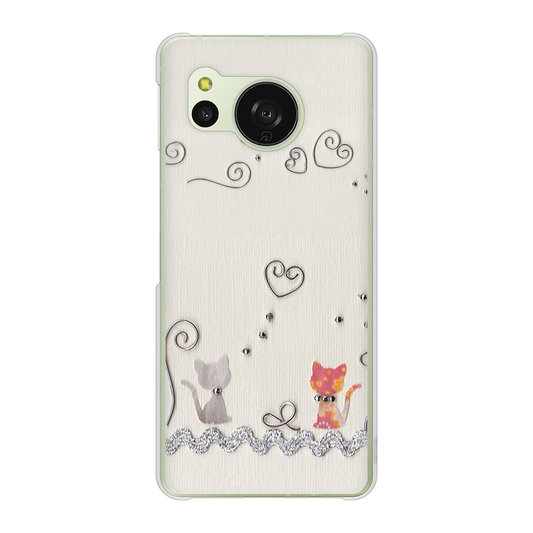 AQUOS sense8 SHG11 au 高画質仕上げ 背面印刷 ハードケースクラフト写真ネコ