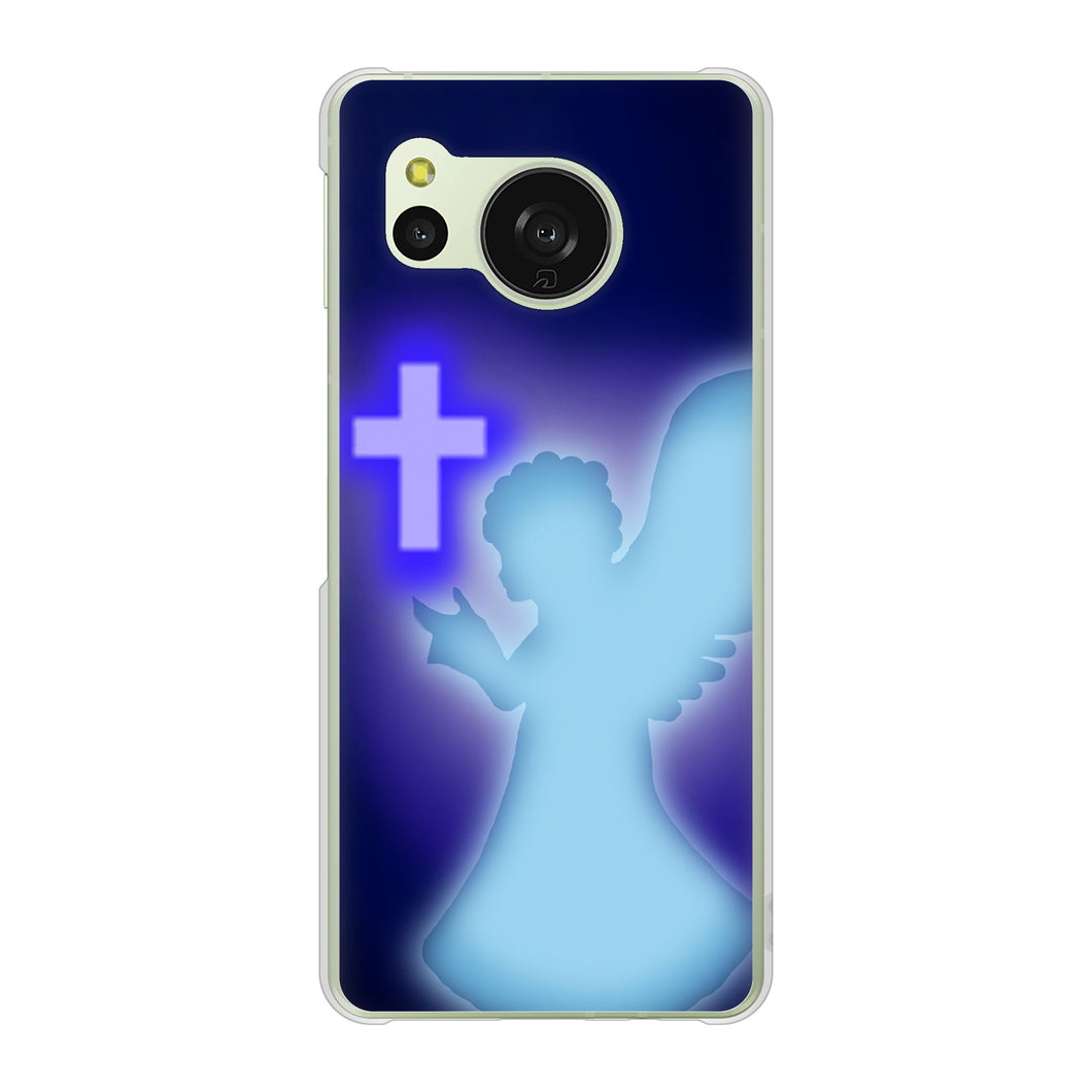 AQUOS sense8 SHG11 au 高画質仕上げ 背面印刷 ハードケース 【1249 祈りを捧げる天使】