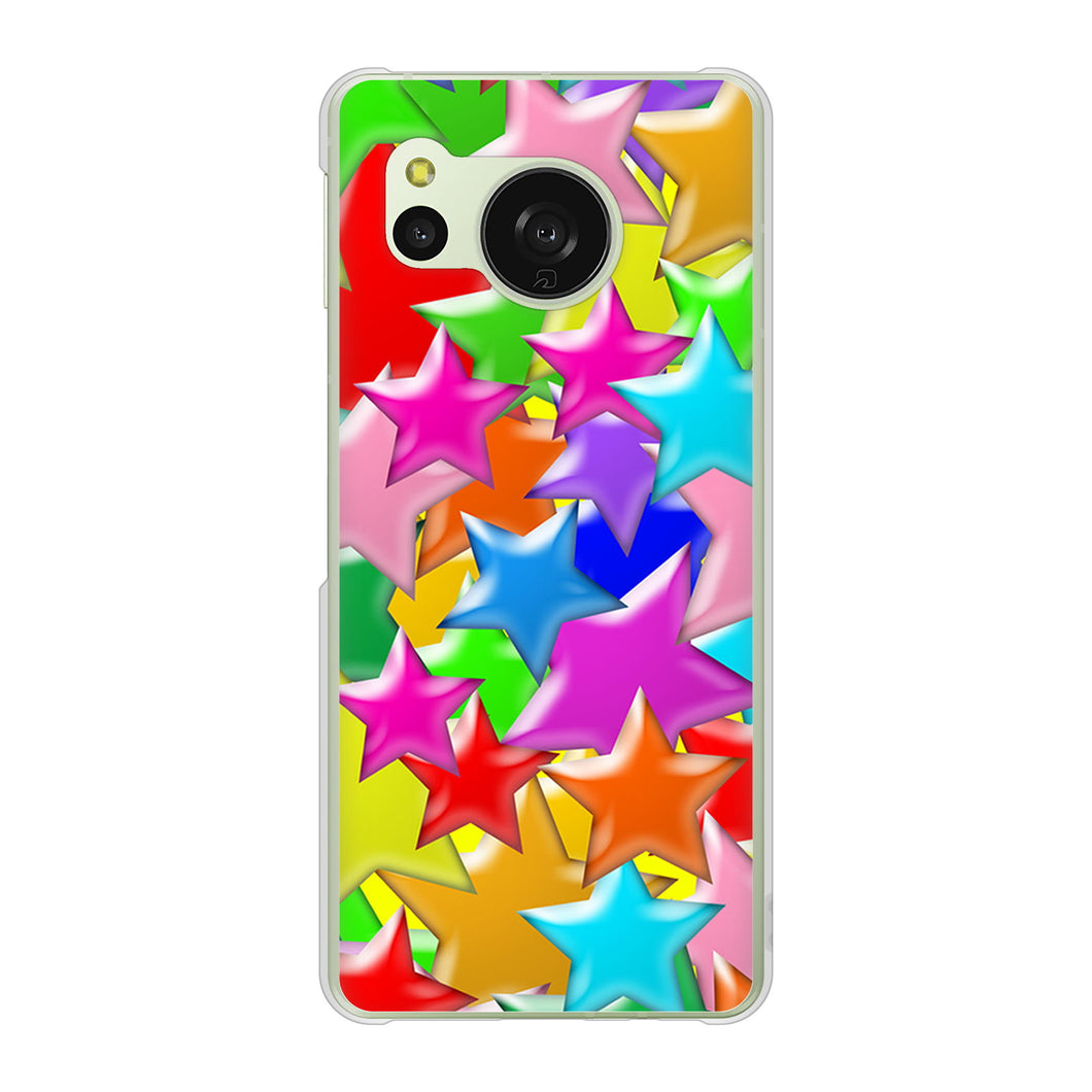 AQUOS sense8 SHG11 au 高画質仕上げ 背面印刷 ハードケース 【1293 ランダムスター】