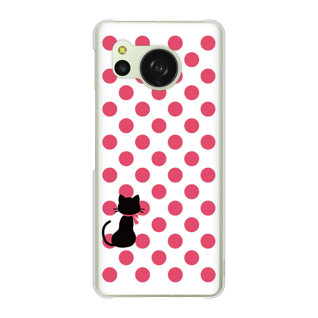 AQUOS sense8 SHG11 au 高画質仕上げ 背面印刷 ハードケースネコとシンプルミルキー