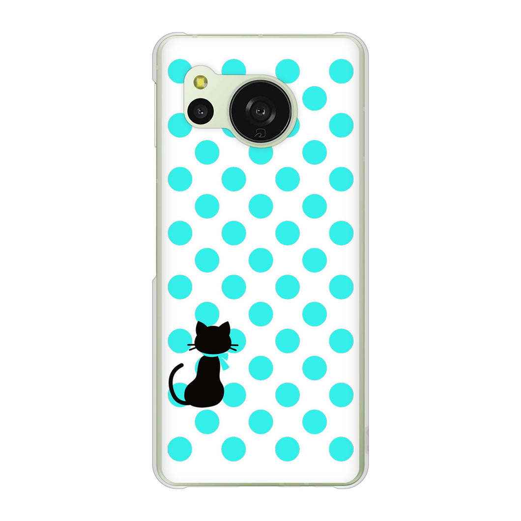 AQUOS sense8 SHG11 au 高画質仕上げ 背面印刷 ハードケースネコとシンプルミルキー