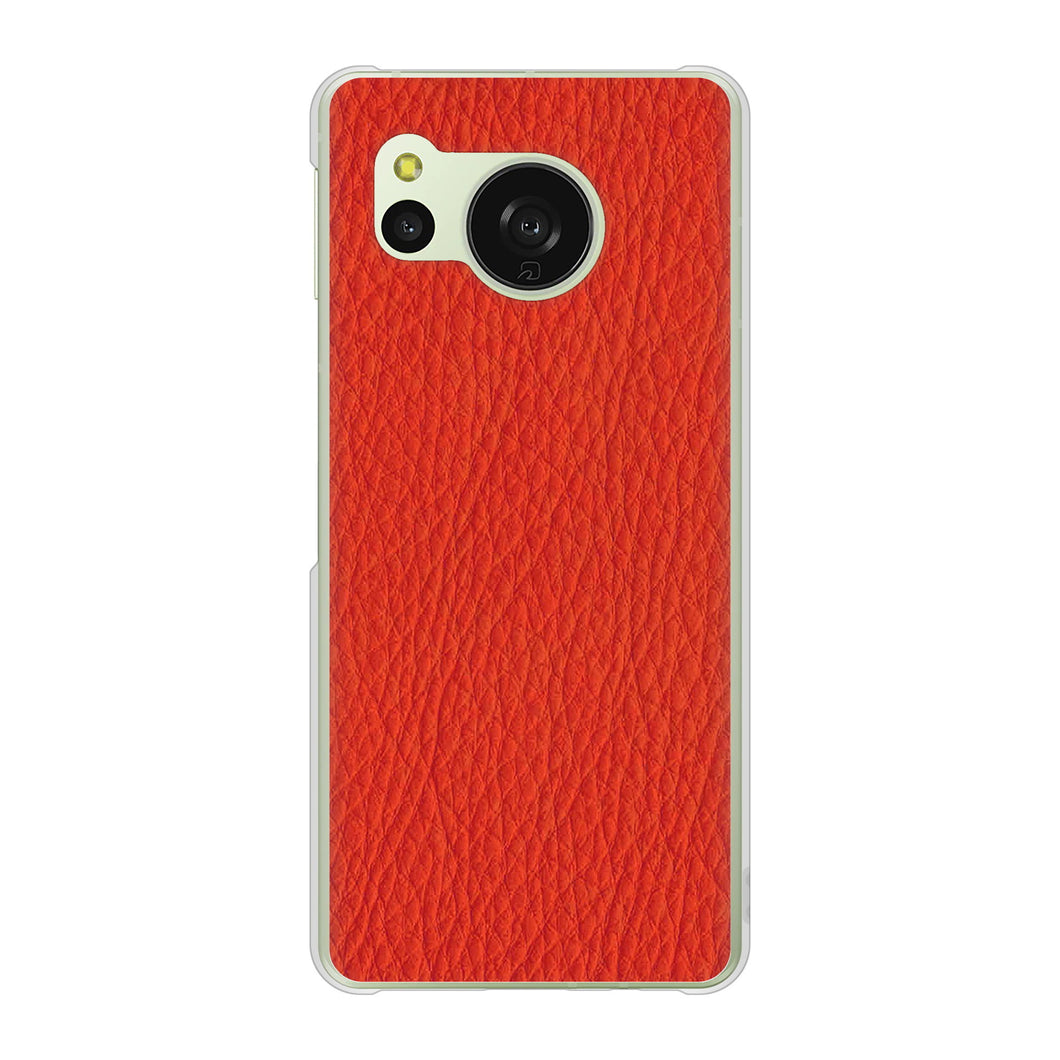 AQUOS sense8 SHG11 au 高画質仕上げ 背面印刷 ハードケース 【EK852 レザー風レッド】