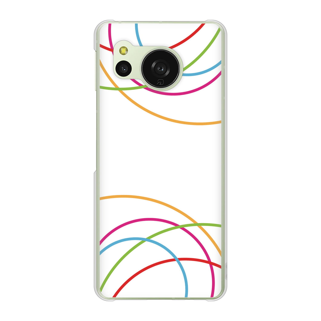 AQUOS sense8 SHG11 au 高画質仕上げ 背面印刷 ハードケース 【IB912 重なり合う曲線】