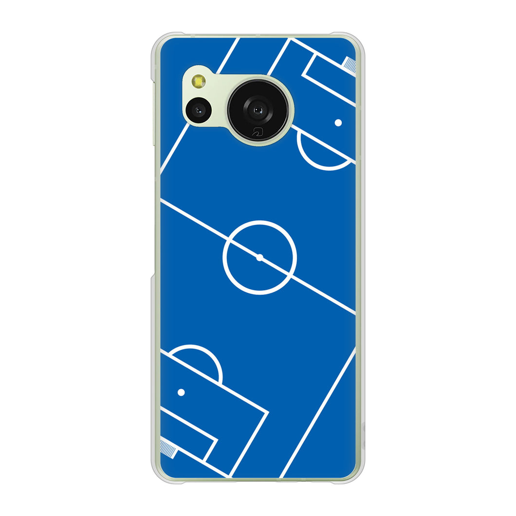 AQUOS sense8 SHG11 au 高画質仕上げ 背面印刷 ハードケース 【IB922 SOCCER_ピッチ】