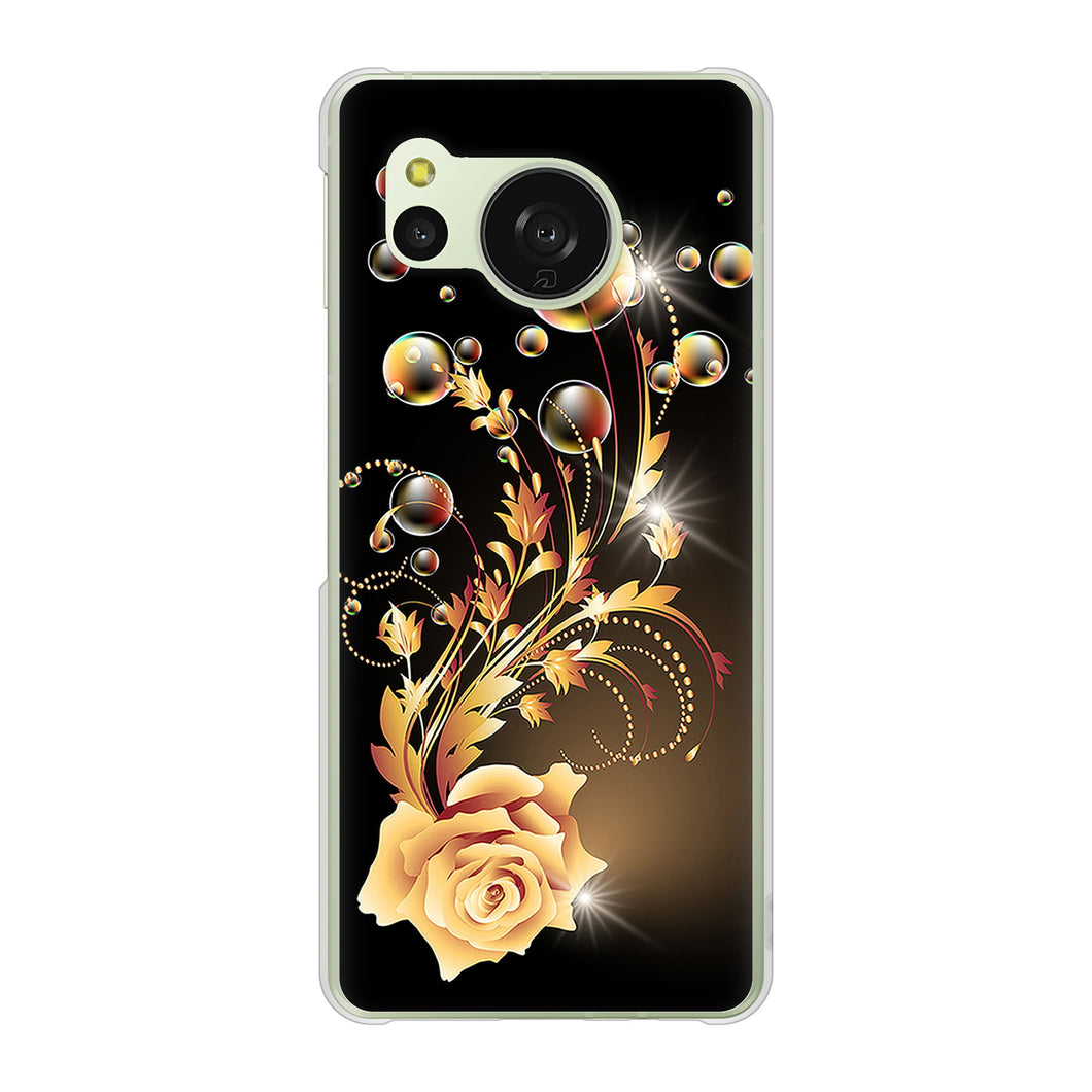 AQUOS sense8 SHG11 au 高画質仕上げ 背面印刷 ハードケースロマンチックなバラ