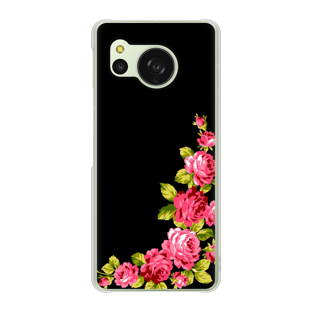 AQUOS sense8 SHG11 au 高画質仕上げ 背面印刷 ハードケースロマンチックなバラ