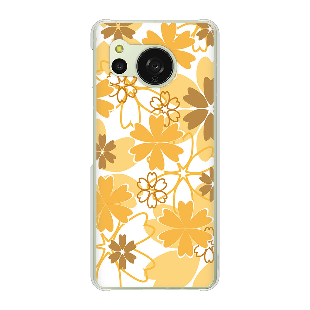 AQUOS sense8 SHG11 au 高画質仕上げ 背面印刷 ハードケース重なり合う花