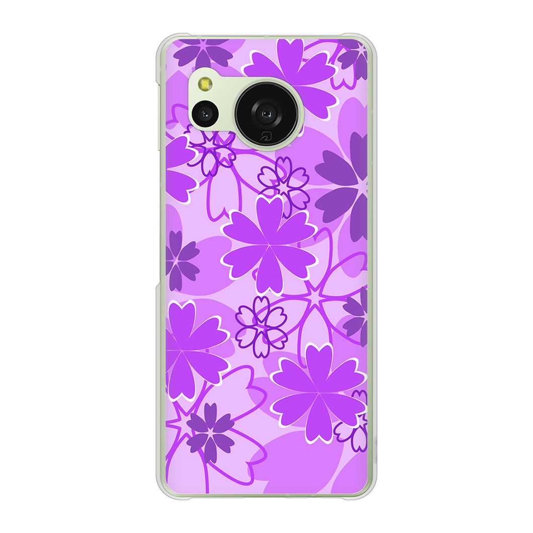 AQUOS sense8 SHG11 au 高画質仕上げ 背面印刷 ハードケース重なり合う花