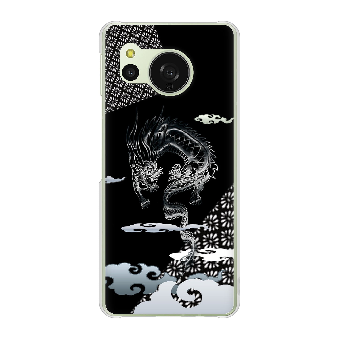 AQUOS sense8 SHG11 au 高画質仕上げ 背面印刷 ハードケース雲竜