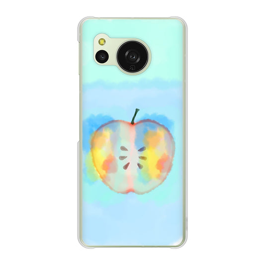 AQUOS sense8 SHG11 au 高画質仕上げ 背面印刷 ハードケース 【YJ181 りんご 水彩181】