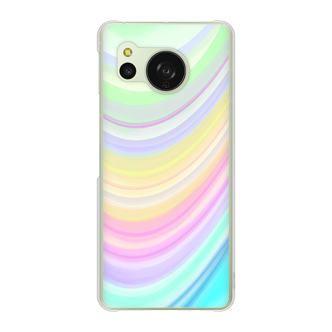 AQUOS sense8 SHG11 au 高画質仕上げ 背面印刷 ハードケースレインボー