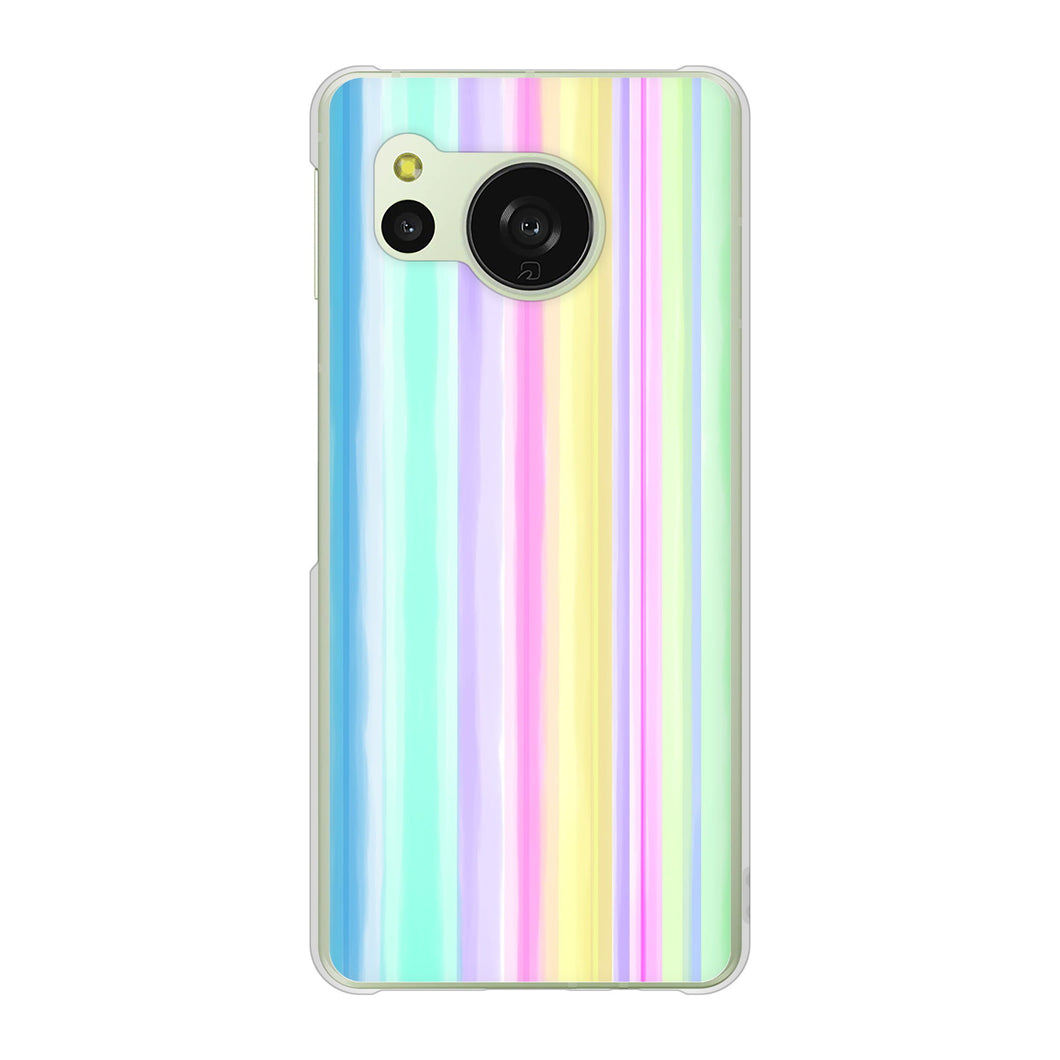 AQUOS sense8 SHG11 au 高画質仕上げ 背面印刷 ハードケースレインボー