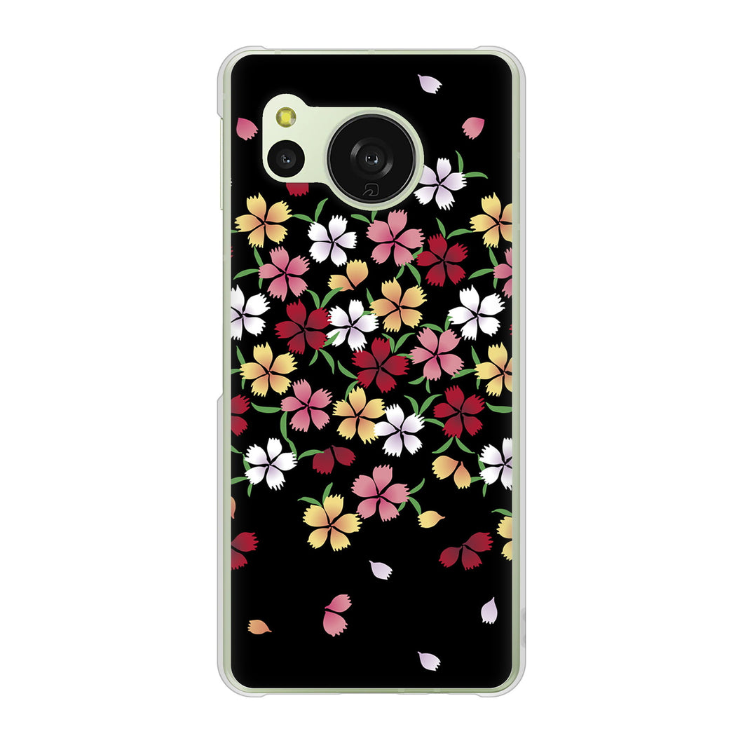 AQUOS sense8 SHG11 au 高画質仕上げ 背面印刷 ハードケース和花柄